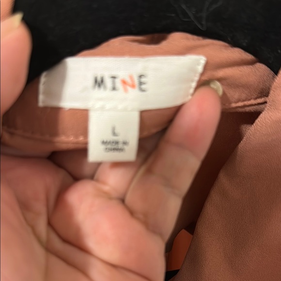 Mine size L  woman Orange Flutter Sleeve Blouse with Ruffled Tie Front - Picture 6 of 7